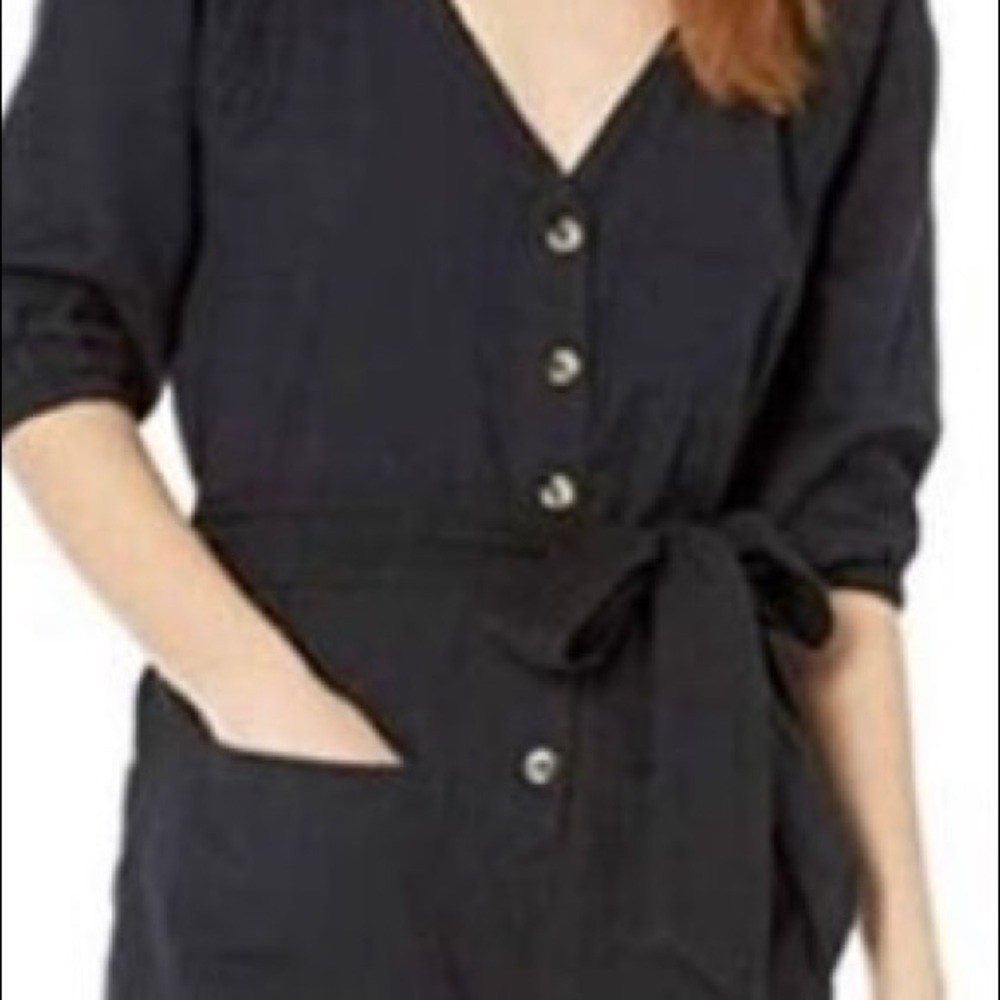 Billabong Work Play Black Cotton Romper XS